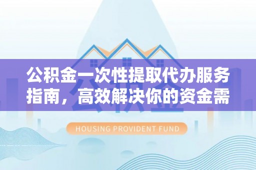 全流程公积金一次性提取代办服务指南，高效解决你的资金需求