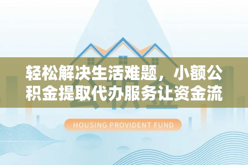 全流程轻松解决生活难题，小额公积金提取代办服务让资金流动更便捷