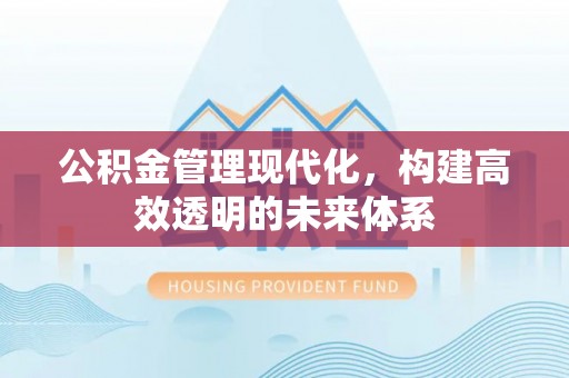 全流程公积金管理现代化，构建高效透明的未来体系