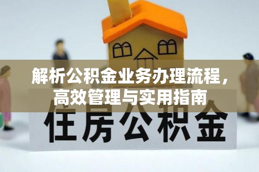 全流程解析公积金业务办理流程，高效管理与实用指南
