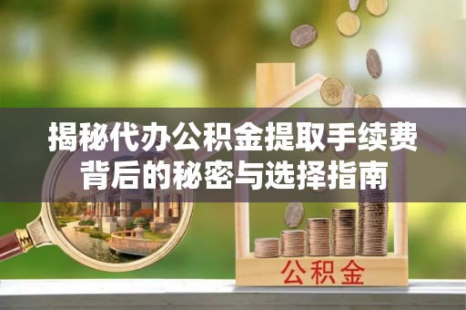 全流程揭秘代办公积金提取手续费背后的秘密与选择指南