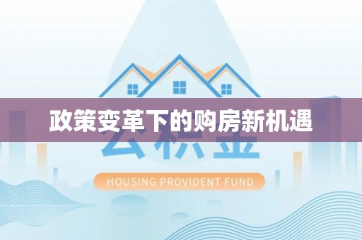 全流程政策变革下的购房新机遇
