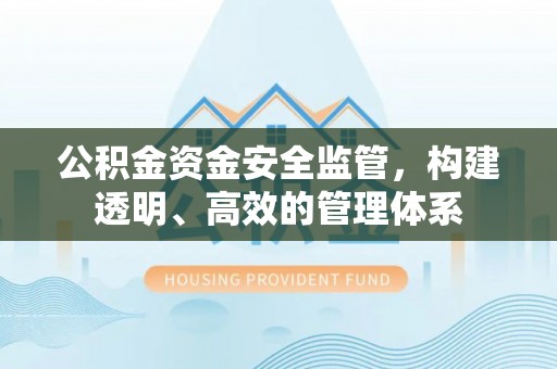 全流程公积金资金安全监管，构建透明、高效的管理体系