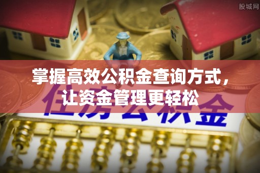 全流程掌握高效公积金查询方式，让资金管理更轻松